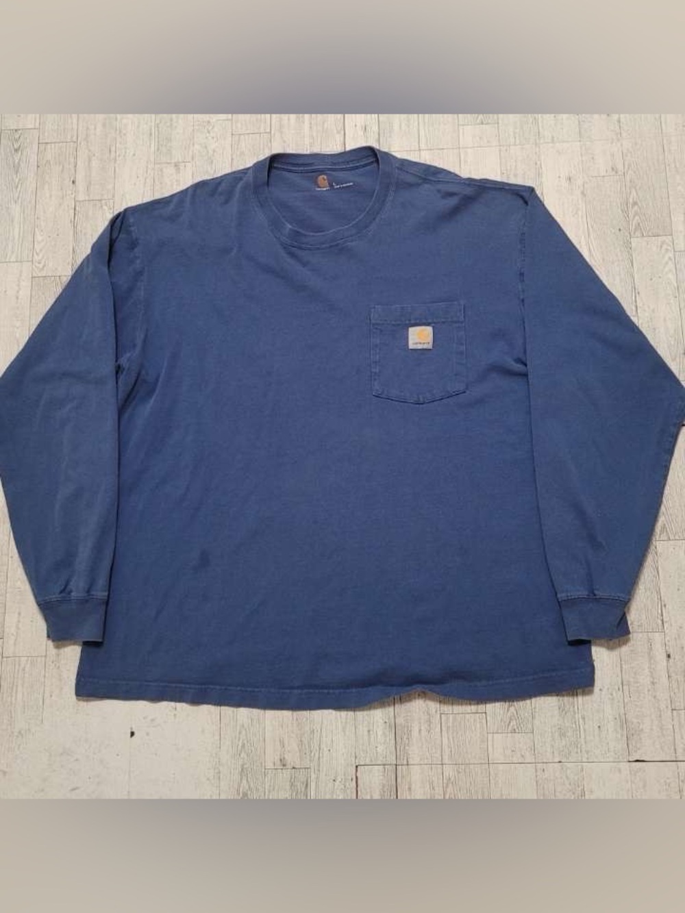Men's Carhartt Blue Long Sleeve Workwear Pocket Shirt Size L